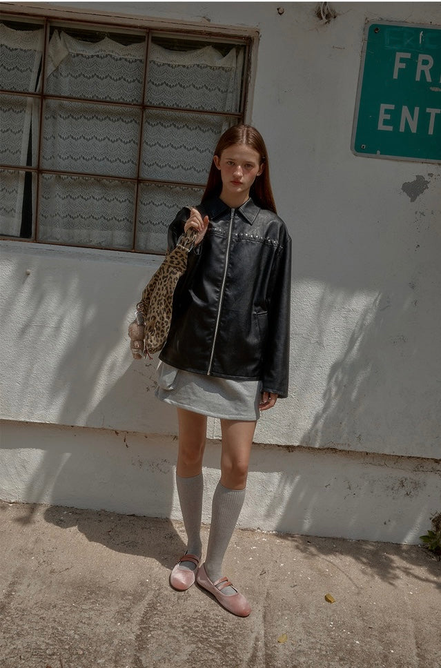 Leterie Leather Buckle Reversible Shoulder Bag 最新韓國選物🇰🇷皮革豹紋兩用洞洞扣半月袋［Made In Korea🇰🇷可雙面兩用 肩帶可調節上膊斜揹OK!］