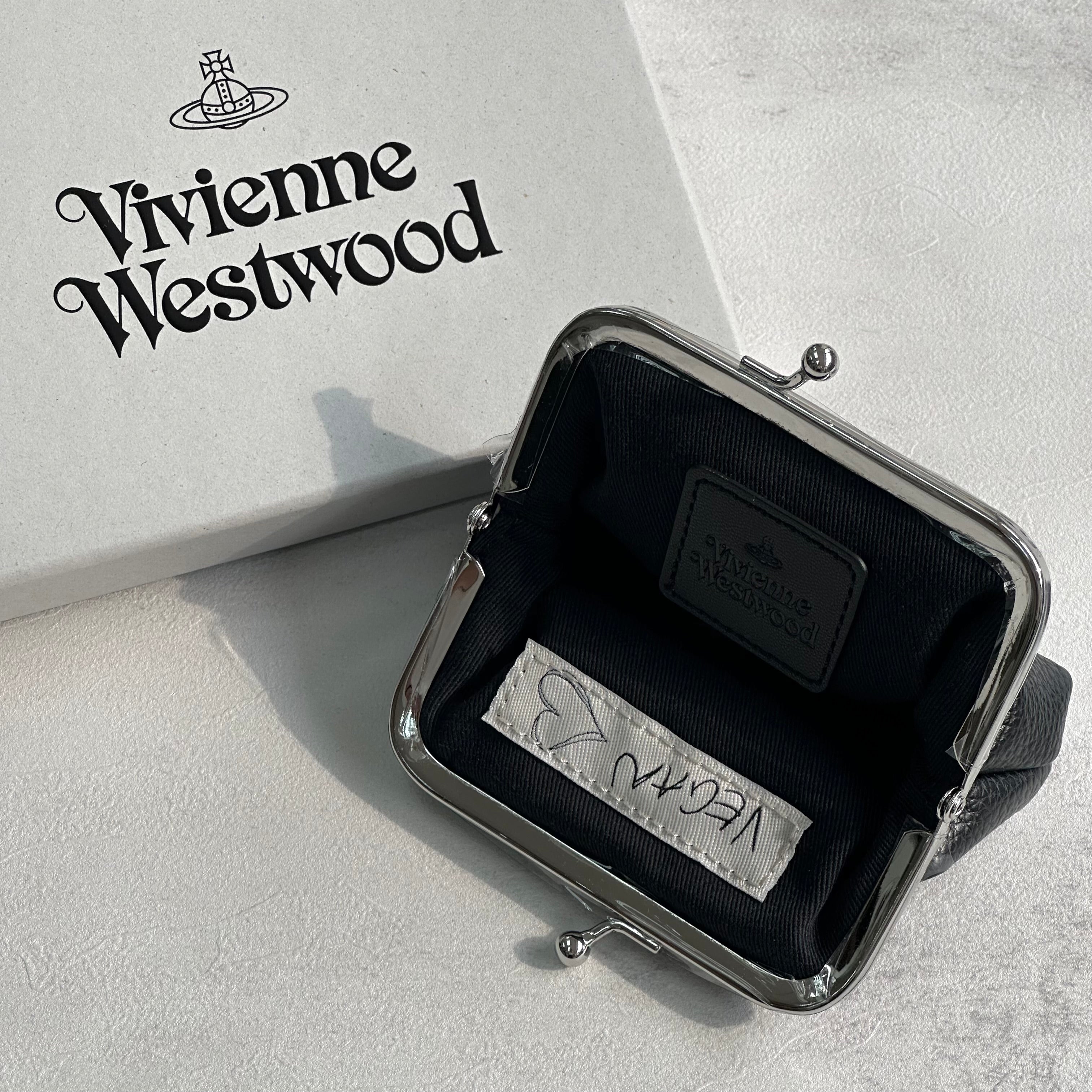 Vivienne Westwood Frame Coin Purse 黑色荔枝皮– morningirls