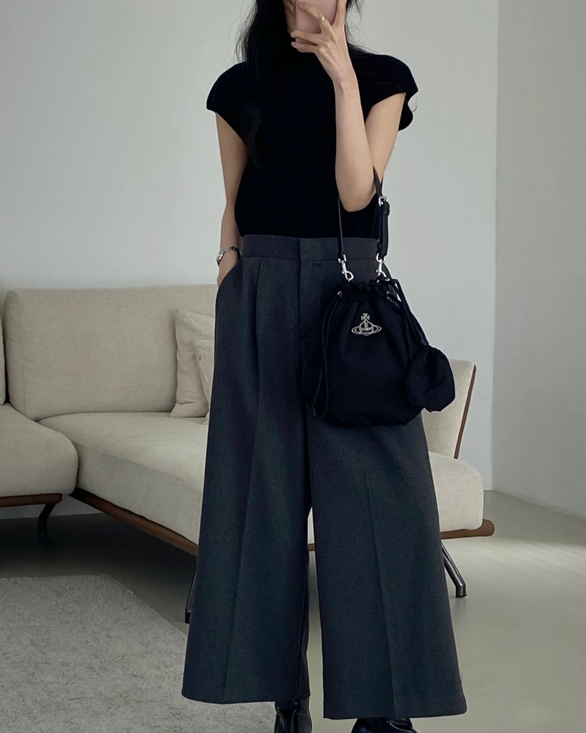 Vivienne Westwood Drawstring Shoulder Bag [$100 off for Singles' Day! HOT ITEM! Extra Large Capacity Durable Bag]