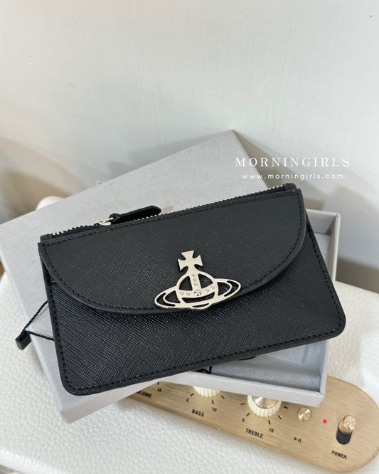 Vivienne Westwood 半月 Slim Long Cardholder 復古金十字紋 [季末優惠中!]