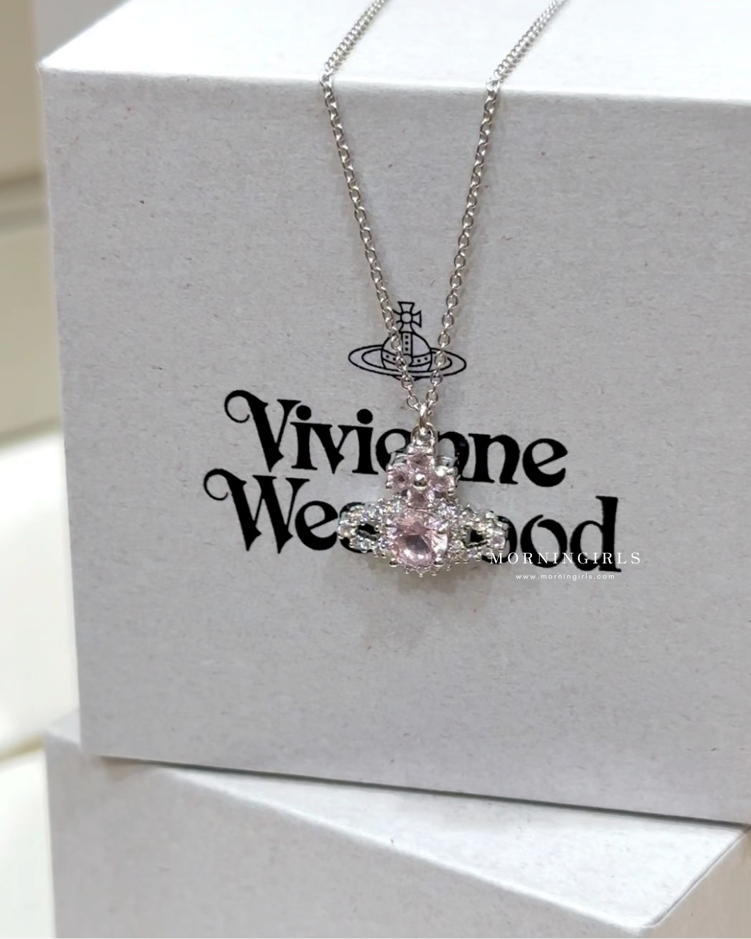 Vivienne Westwood Valentina Necklace 花花粉鑽頸鏈 [今季最新花花粉鑽頸鏈‎⁺˳✿⏦₊]