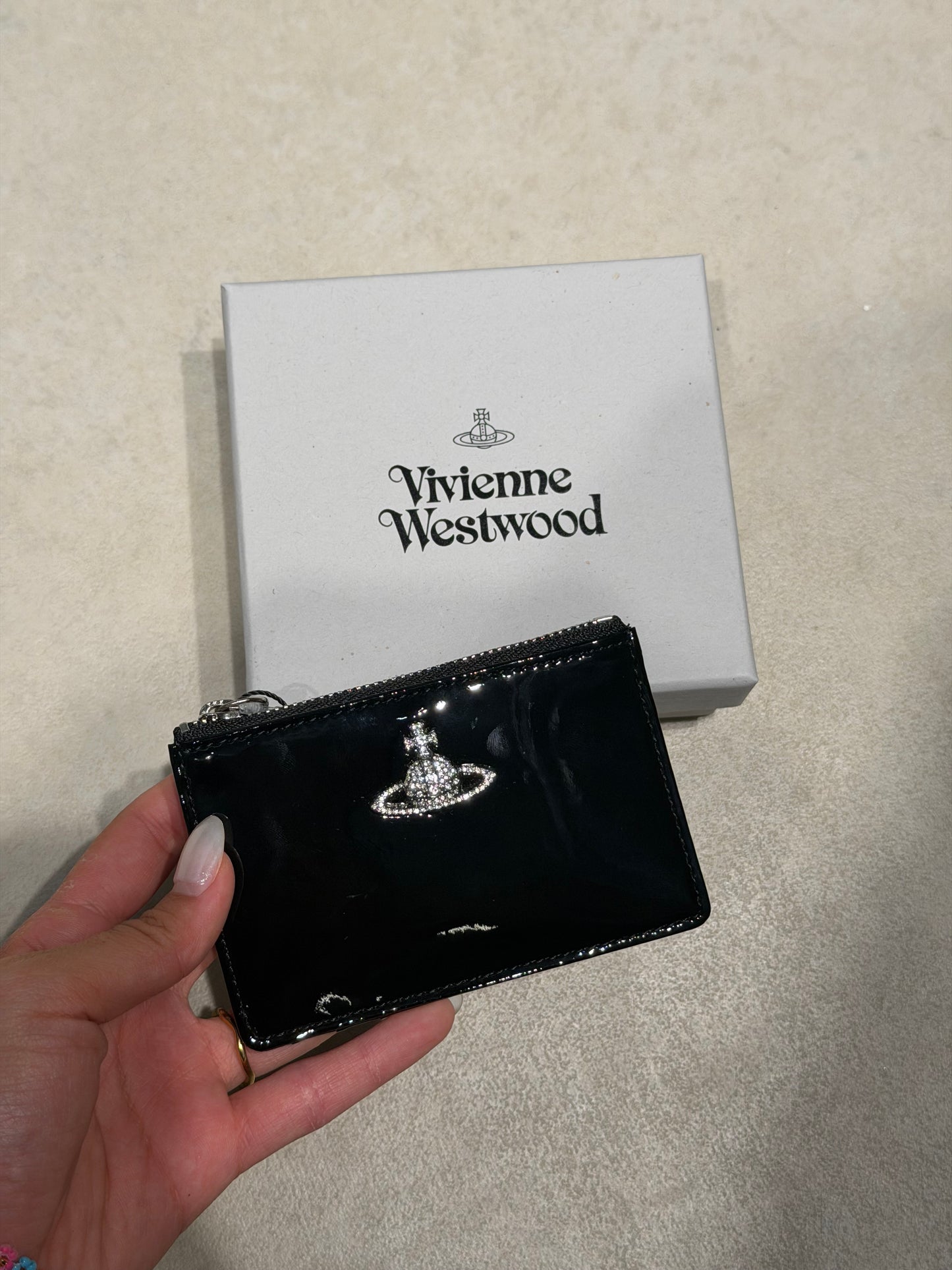 Vivienne Westwood Slim Long Cardholder 閃鑽漆皮卡套