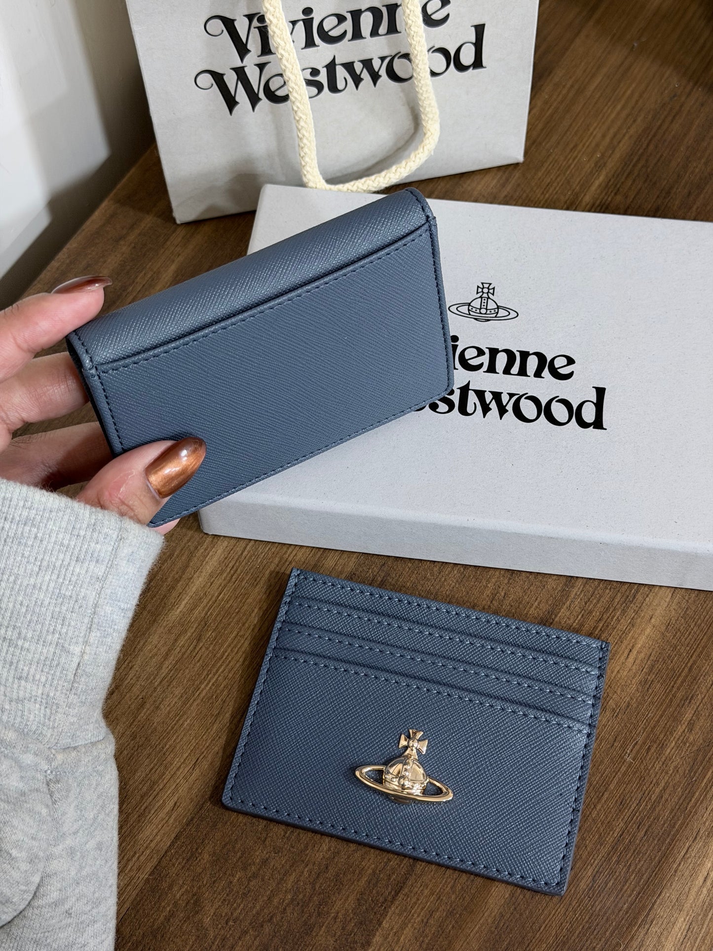 Vivienne Westwood Cardholder 限定灰藍十字紋 [BLACK FRIDAY現貨優惠中! 罕有相位最新上架!]