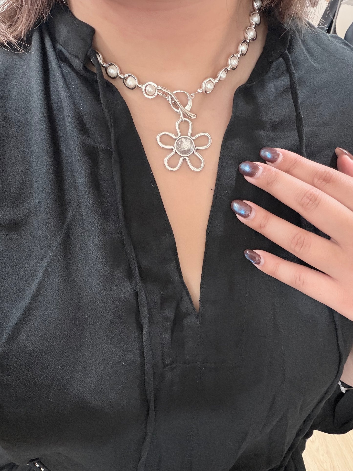Otro Accesorio X Morningirls 聯乘自家製頸鏈 - Pearl Flower Necklace [超多新色! 門市率先上架已售出多條]