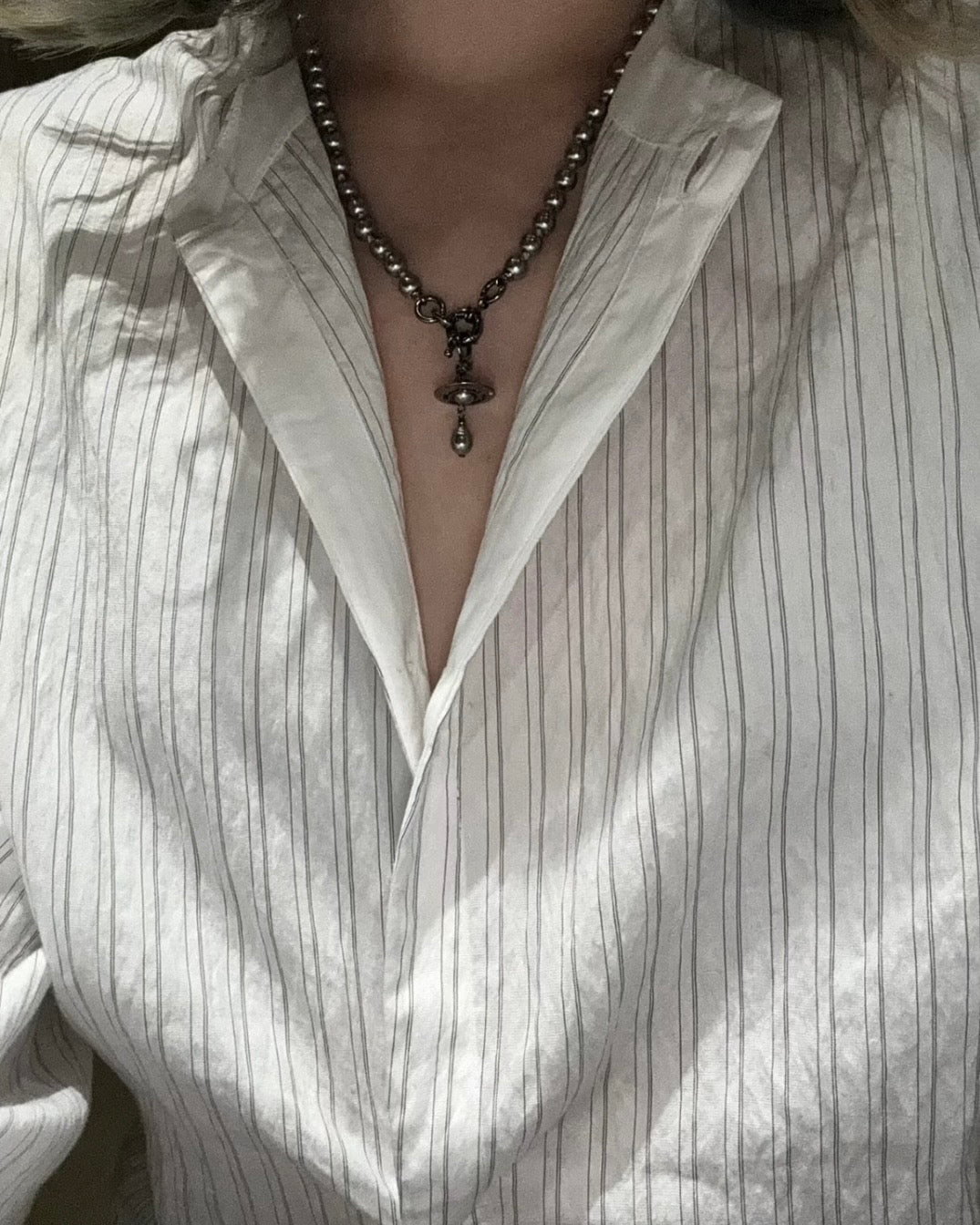 Vivienne Westwood Aleksa Pearl Choker Necklace 巴洛克水滴珍珠限量灰色 [英國年中優惠🇬🇧NANA同款 絕美小暗黑灰!]
