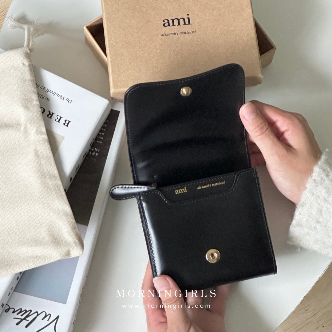 Ami Paris Paris Compact Wallet 黑色牛皮［限量現貨! 已停產］