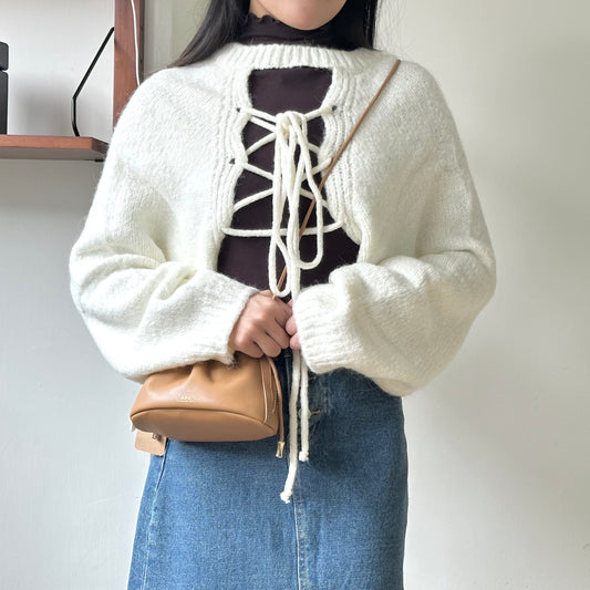 2-Ways 綁繩 CROPPED SWEATER 3色入 [門市搬遷清貨限時優惠$169!]