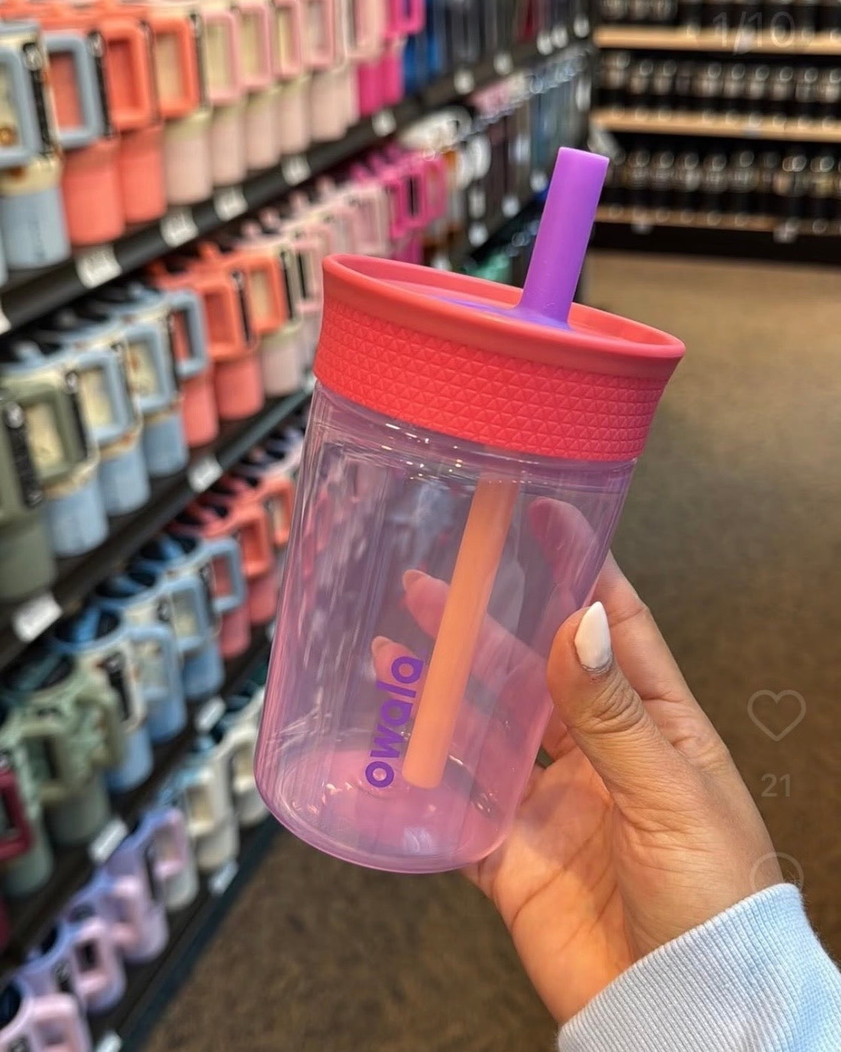 Owala拿鐵杯☕️保溫防漏吸管杯透明感保溫杯15oz [超易清潔防漏]