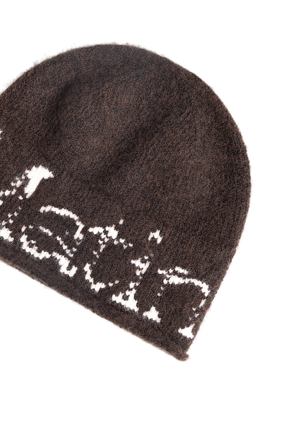 韓國選物🇰🇷Matin Kim Boucle Crack Logo Beanie 圈圈紗裂紋印花針織帽［極軟毛絨感 街頭個性風！］