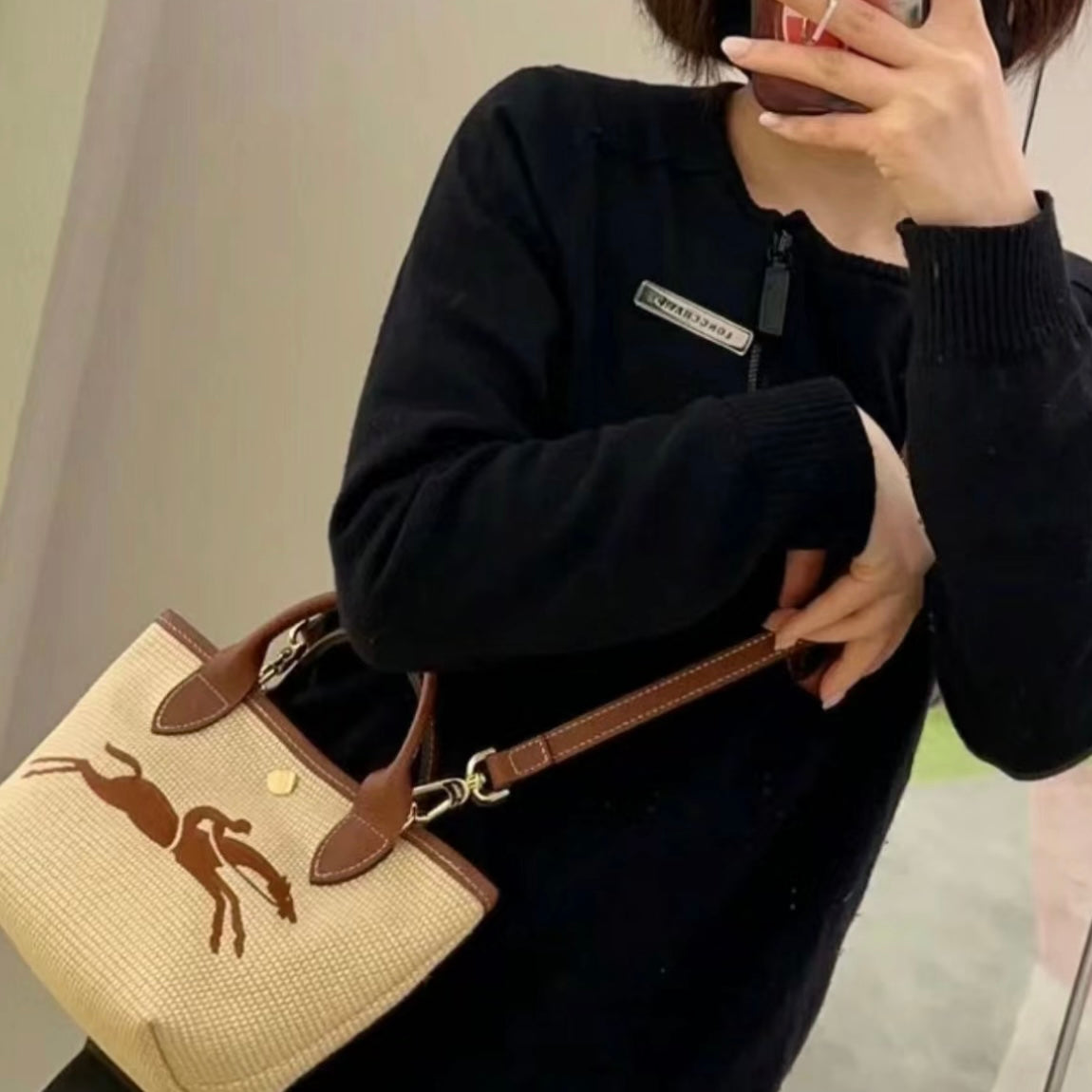 LONGCHAMP Le Panier Pliage S Basket Bag [連長肩帶!]