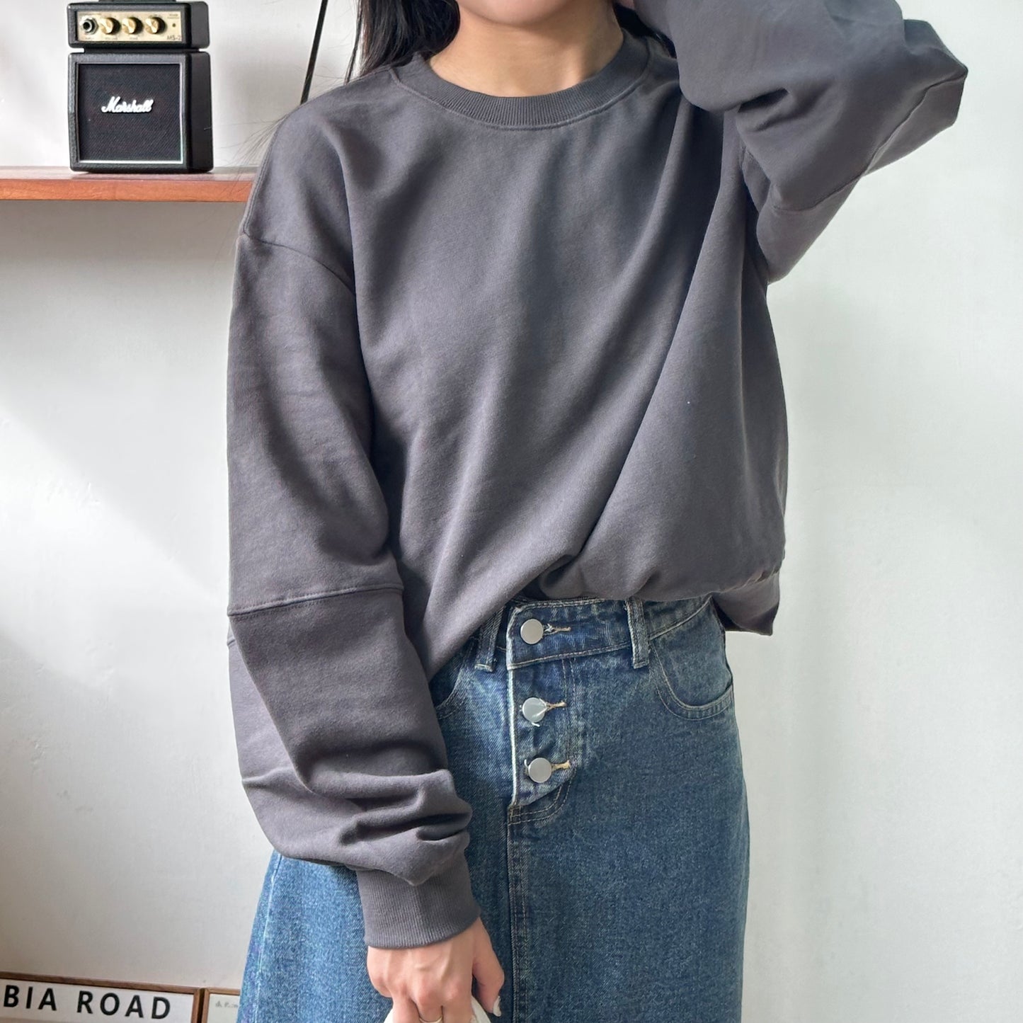 Basic Cropped Sweatshirt 4色入 微寬鬆 超抵!! 售完不補 [門市搬遷清貨限時優惠$69!]