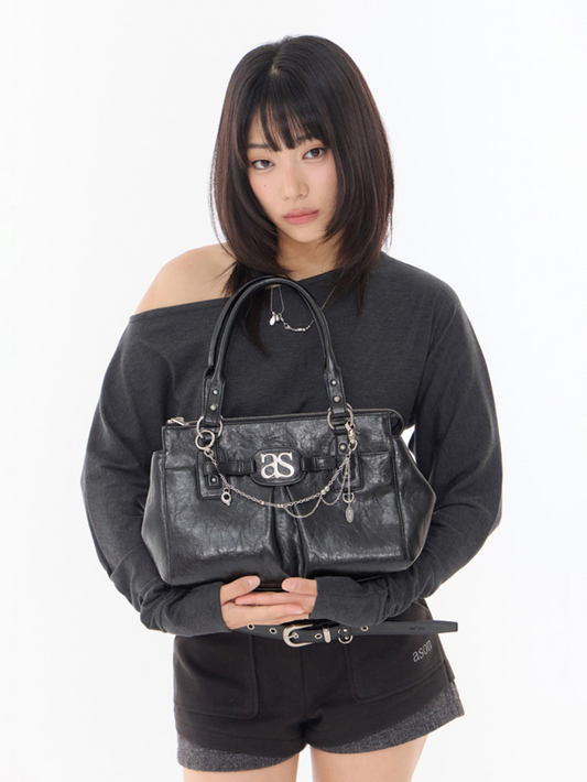 最新韓國選物🇰🇷 Ason Poem Bag 復古皮扣保齡球袋［率性韓系個性款 自帶復古隨性街頭感！］