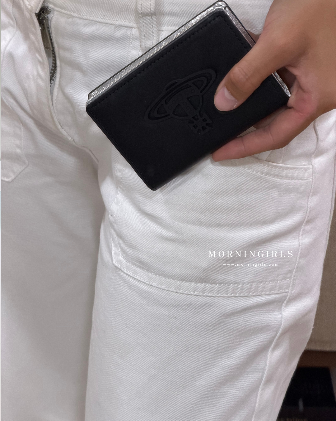 Vivienne Westwood 兩摺相位 Bifold Cardholder 黑銀小牛皮[內格銀色超靚]