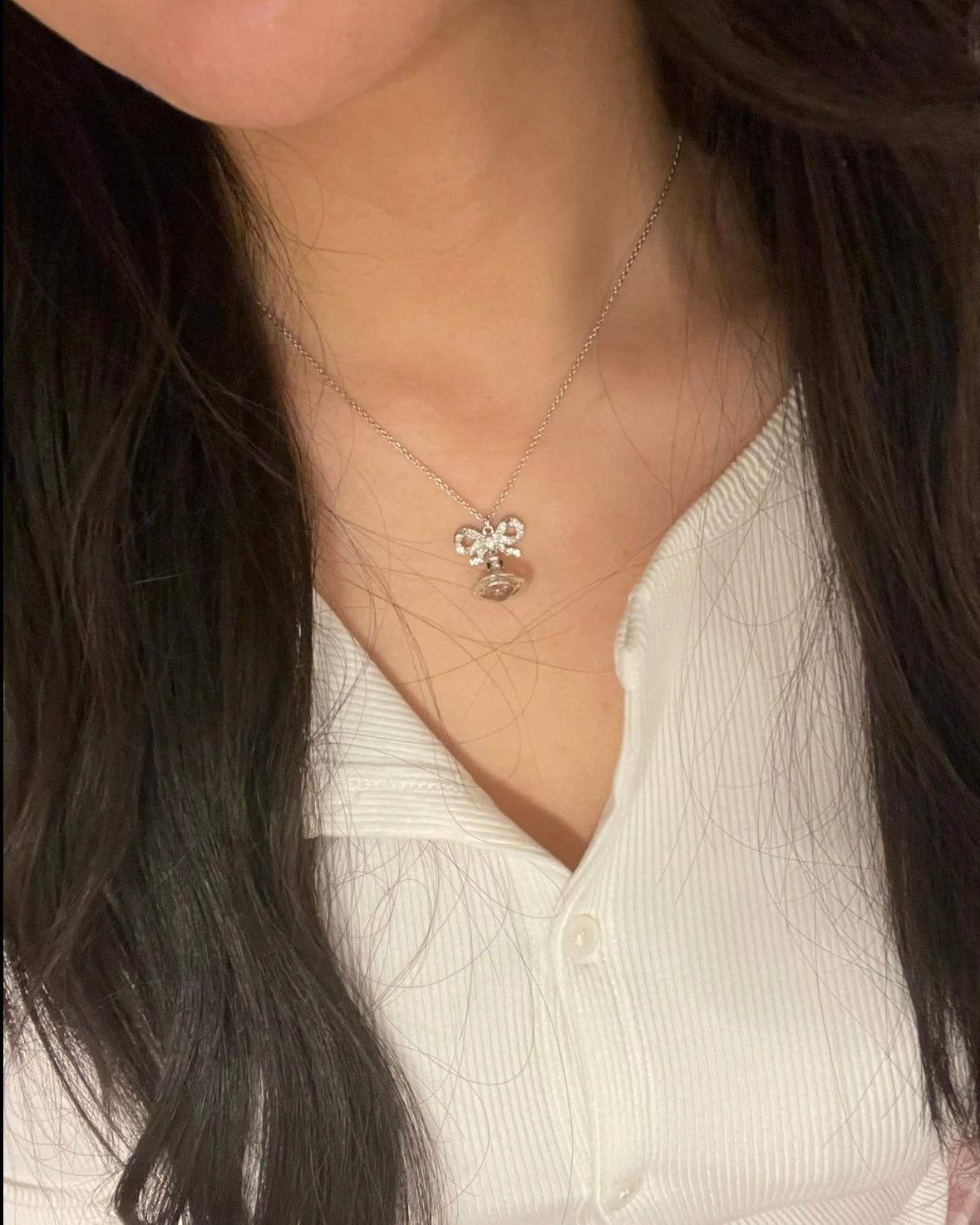 Vivienne Westwood Octavie Pendant Necklace 蝴蝶結星球 [100%純銀 IVE直井怜同款]
