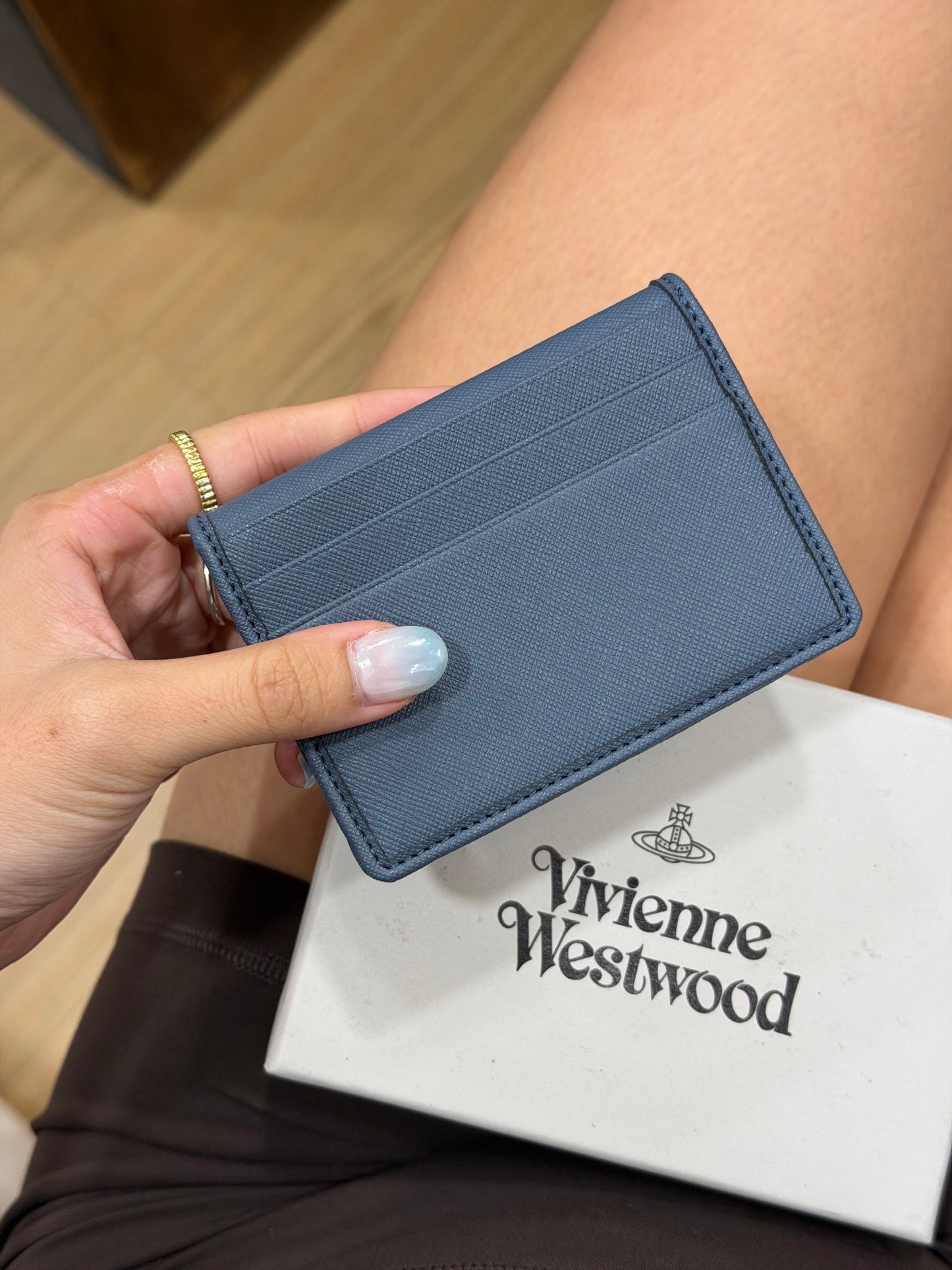 Vivienne Westwood Bifold Cardholder 限定灰藍十字紋 [平面銀色2D Logo 最新上架!]