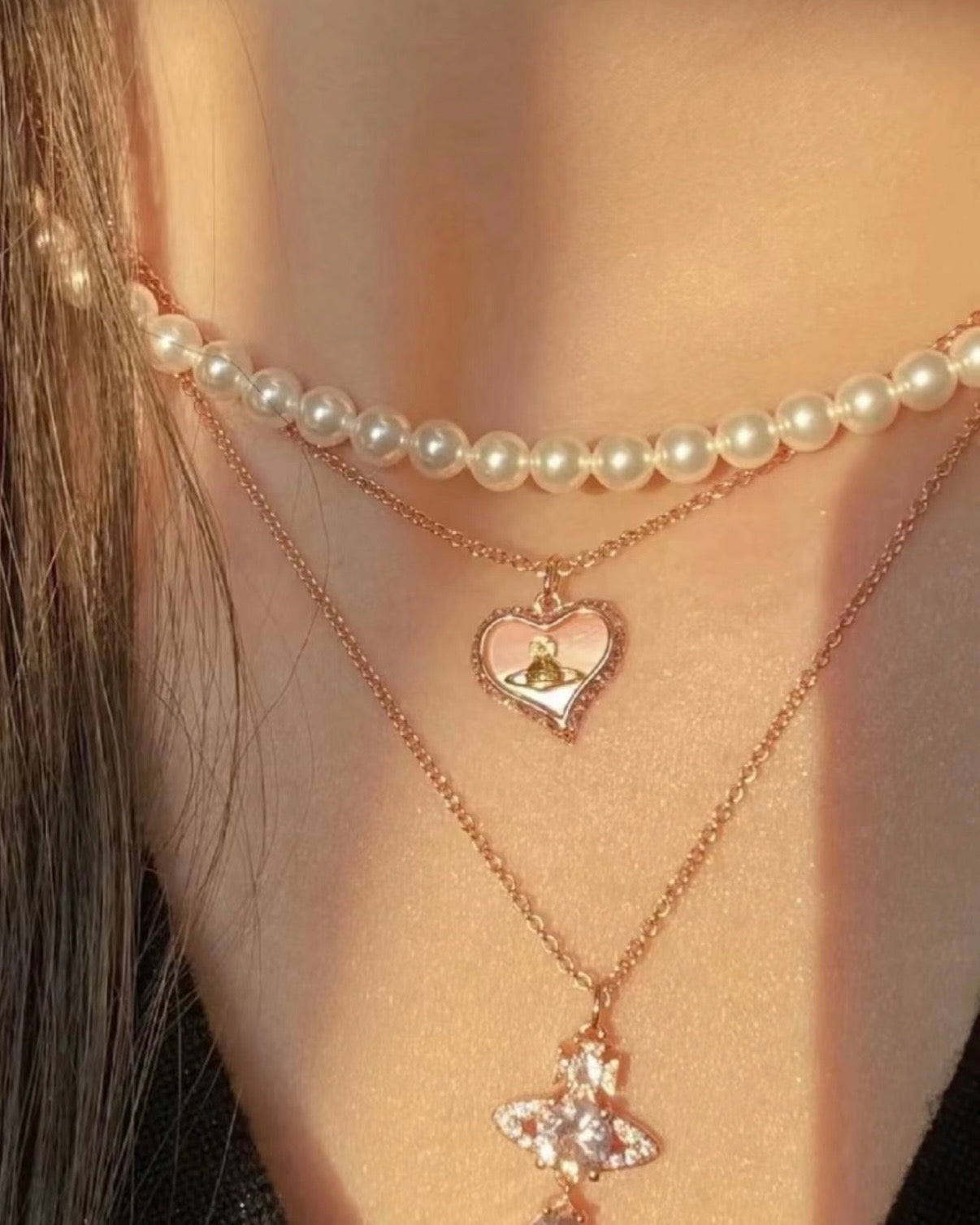 Vivienne Westwood Petra Necklace 粉紅愛心貝母頸鏈