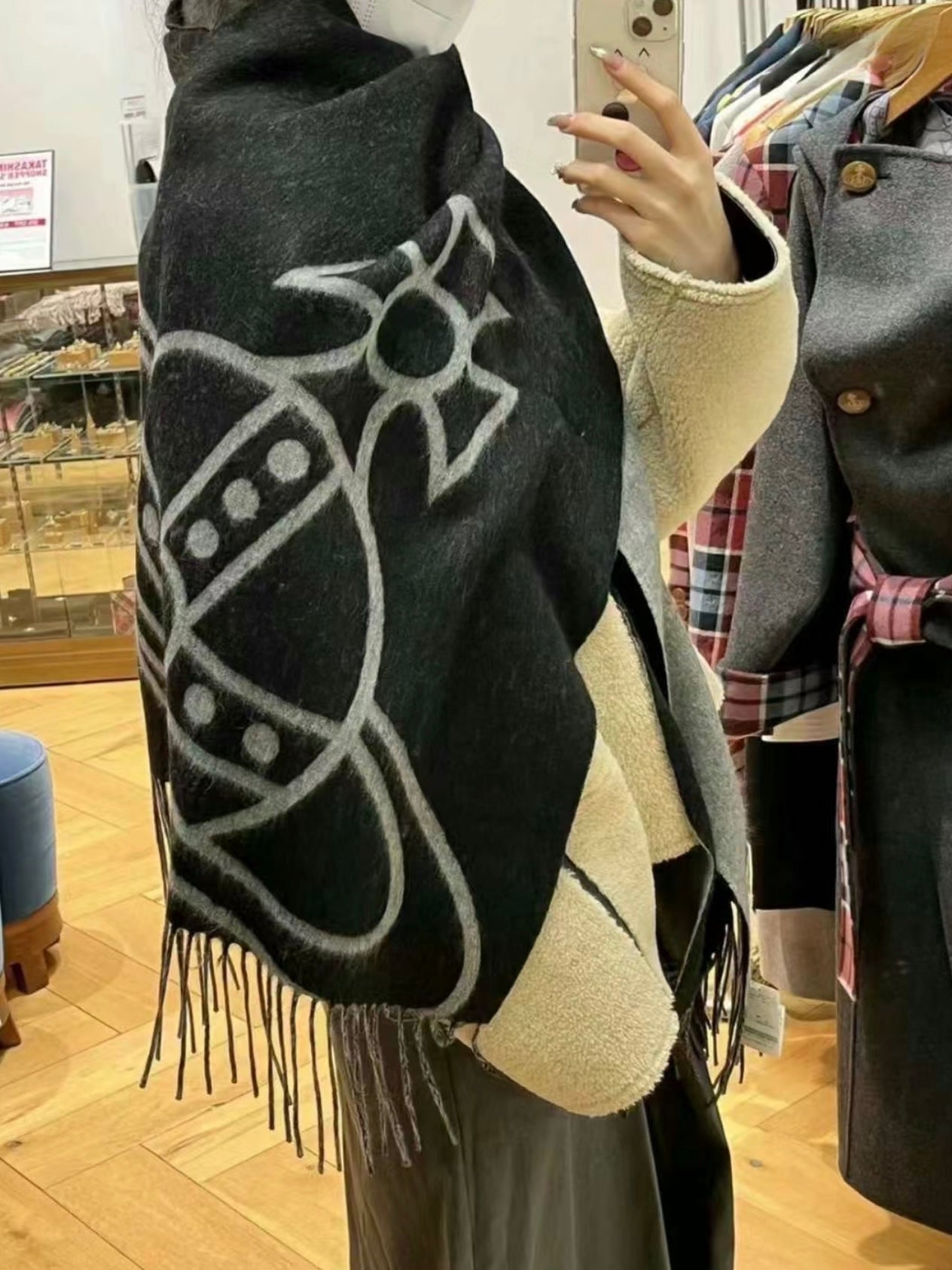 小物 Vivienne Westwood 90s Orb Scarf Vivienne Westwood Red & Black Double Face Single Orb Scarf