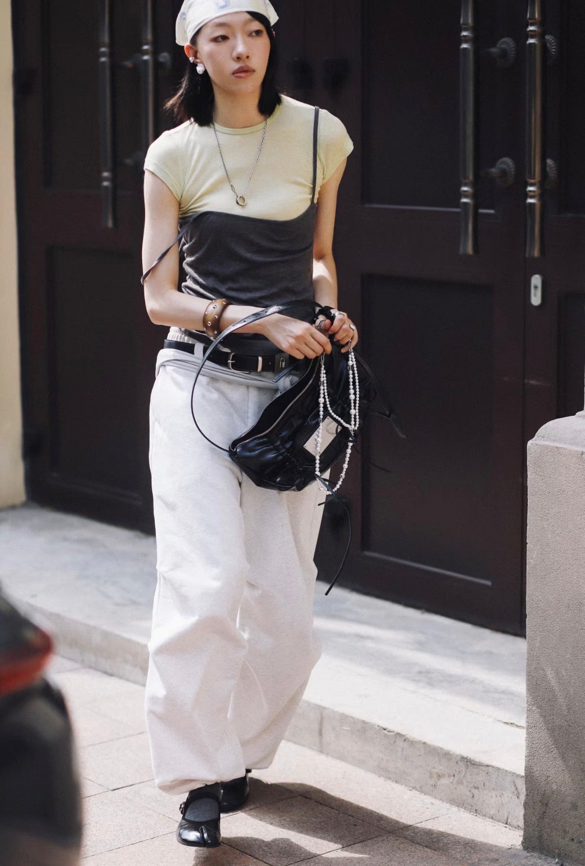 Matin Kim Half Shirring Ribbon Round Bag 韓國選物🇰🇷柔褶蝴蝶結半月袋［超熱賣甜酷風 肩帶可調節2用! 粉紅粉藍最新上架］