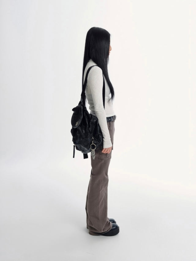 Ason Benet Backpack 最新韓國選物🇰🇷菱形格裂紋皮背包［超有質感經典背囊］
