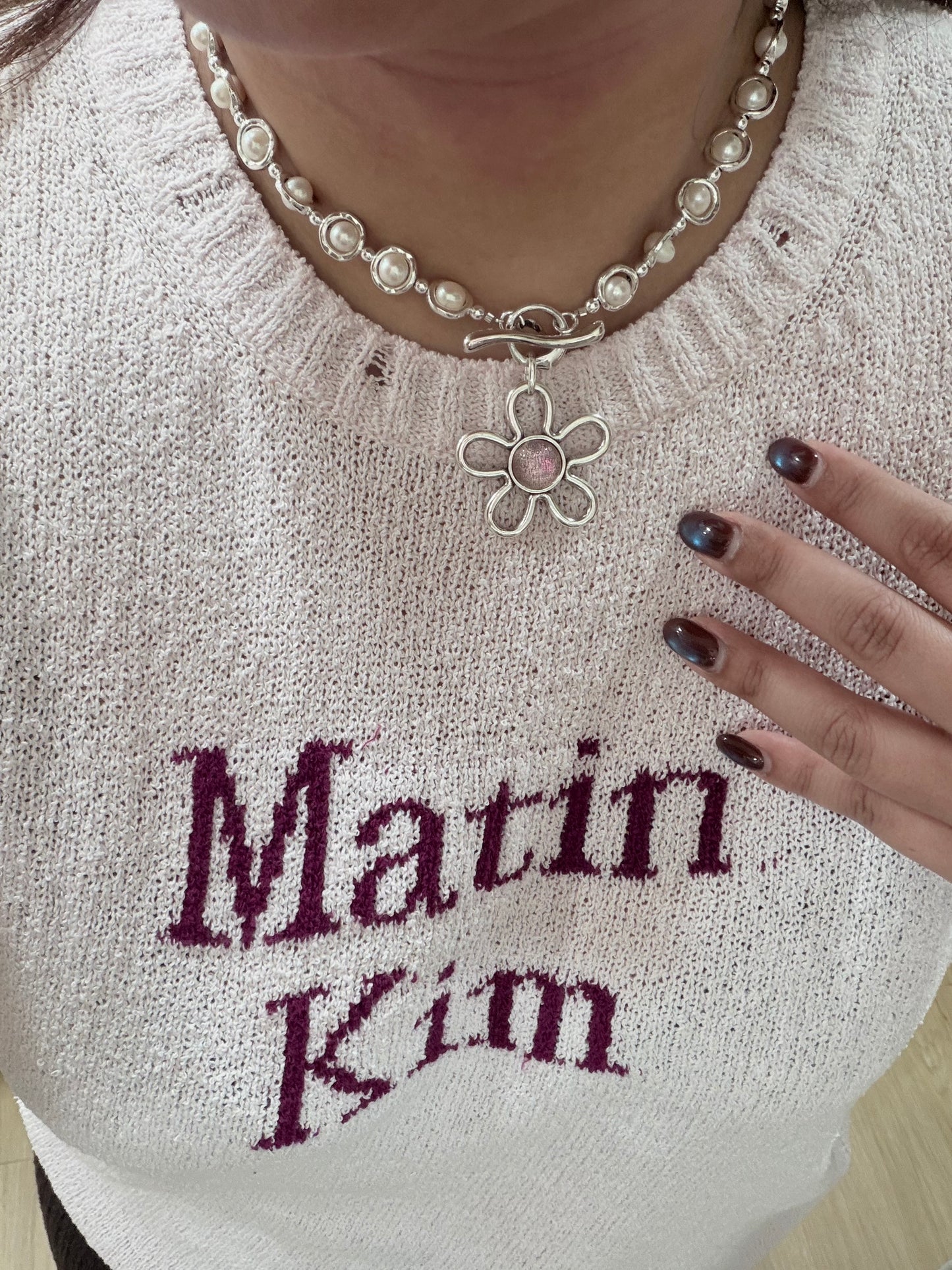Otro Accesorio X Morningirls 聯乘自家製頸鏈 - Pearl Flower Necklace [超多新色! 門市率先上架已售出多條]