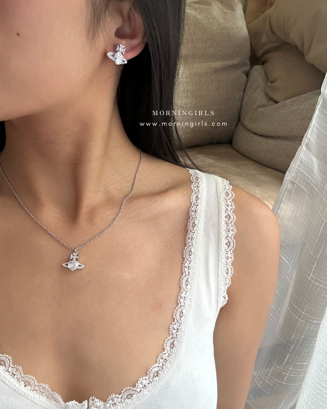 Vivienne Westwood Ariella Necklace 閃鑽愛心系列 [頸鏈耳環一套發售!］