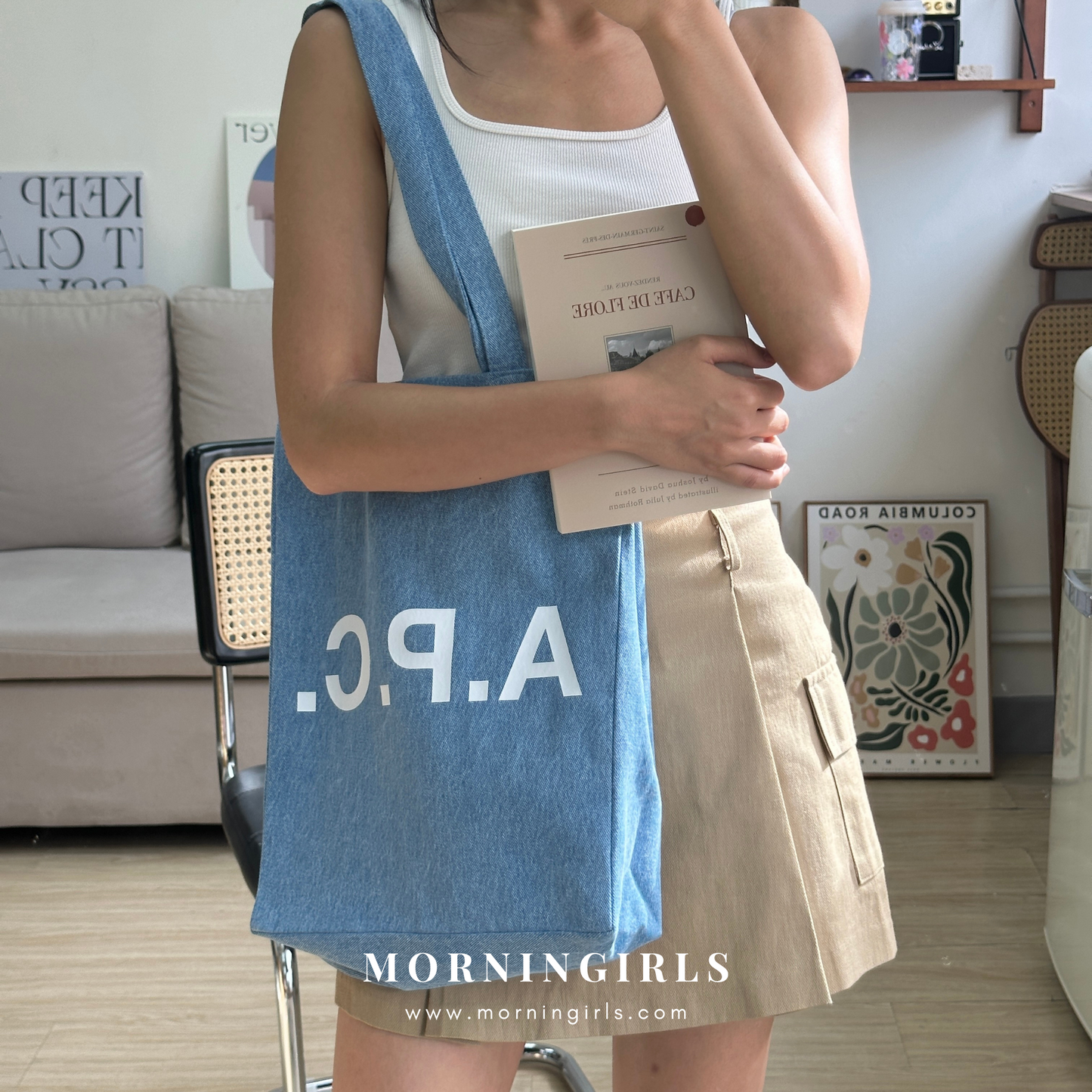 A.P.C. 經典牛仔 Denim Tote Bag  [淺藍牛仔布]［限量現貨優惠!]