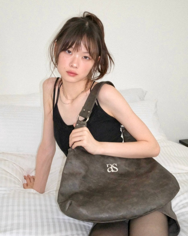 Ason Ricky Shoulder Bag 最新韓國選物🇰🇷半月形裂紋袋［慵懶鬆弛感滿滿 大容量! 斯文穿搭OK］