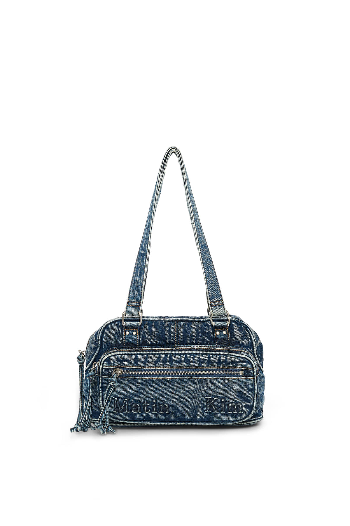 Matin Kim Matin Dust Denim One Pocket Shoulder Bag 最新韓國選物🇰🇷 IVE Liz/Aespa寧寧同款 洗水牛仔多層單肩袋［隨性高級街頭感⛓️🖤］