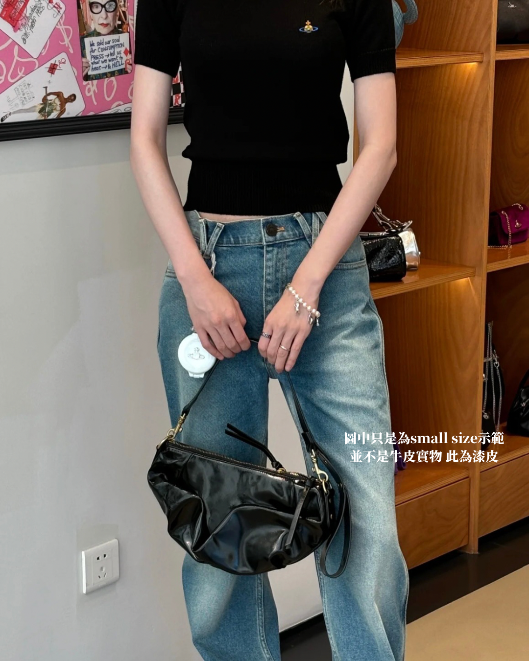 Vivienne Westwood Agnes Shoulder Bag 100%全牛皮超美牛角包［最新上架! 大推薦必入手Lemaire平替版! 已自留!］