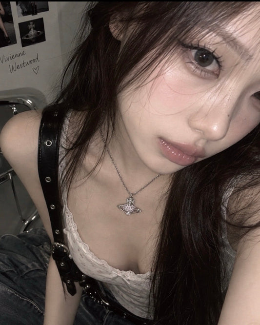Vivienne Westwood Agnatha Necklace 銀色愛心閃鑽