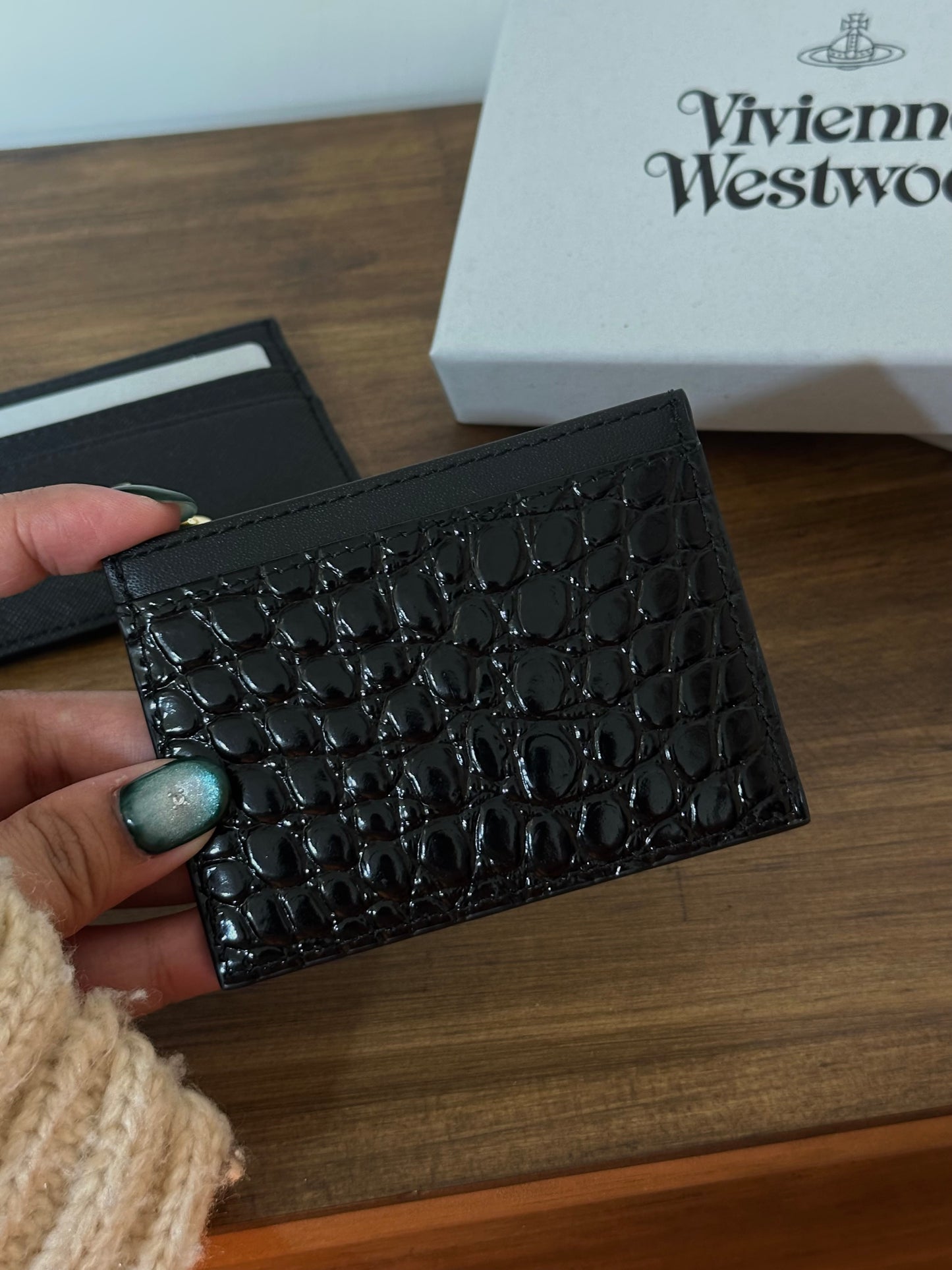 Vivienne Westwood Crocodile Cardholder 黑銀鱷魚皮