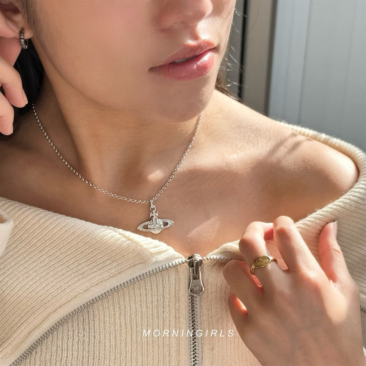 Vivienne Westwood Mini Bas Relief Pendant Necklace with All-Ash 