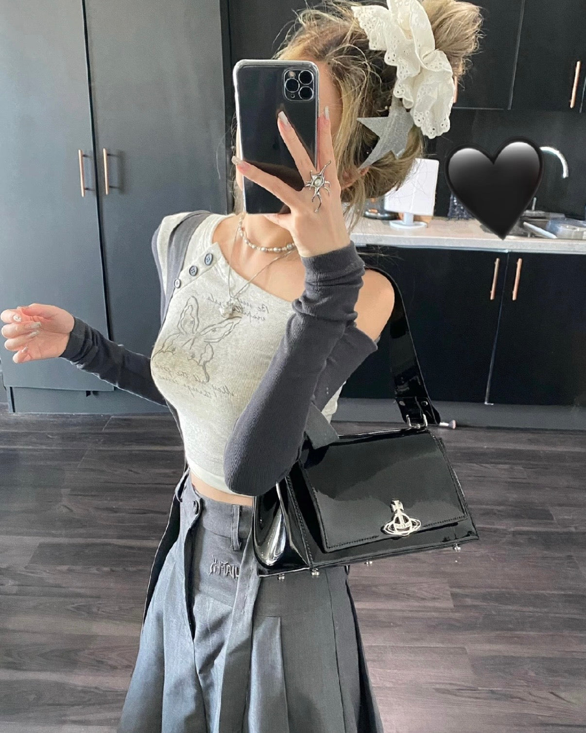 Vivienne Westwood Hazel Handbag, Patent Leather Black [MEDIUM Limited Stock Available at a Huge Discount!]