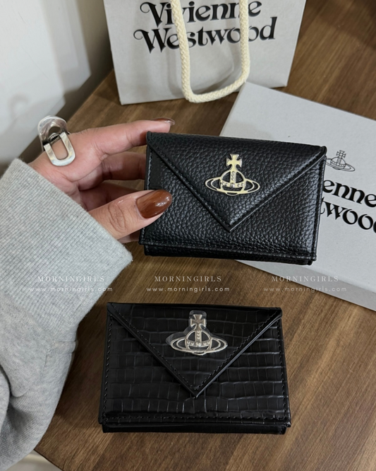 Vivienne Westwood Envelope Mini Wallet [Recommended for Double 11 with extra discounts on small-sized wallets in pebbled and crocodile leather!]