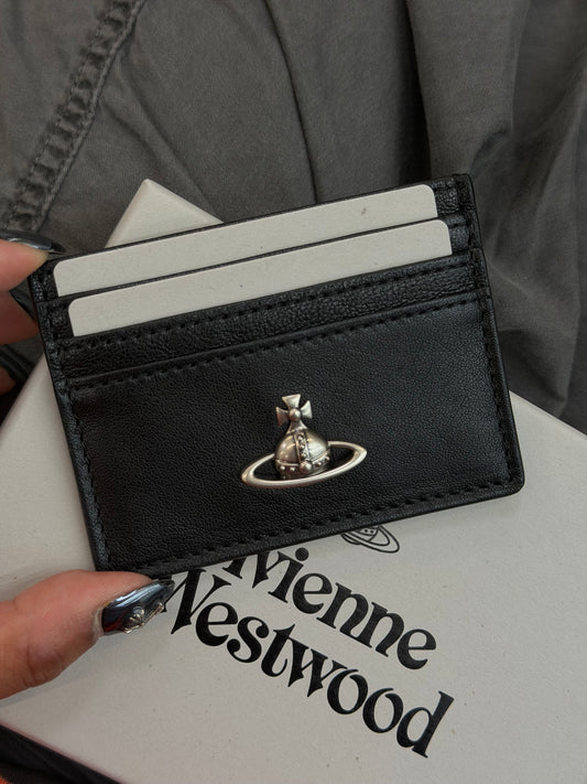 Vivienne Westwood Cardholder 黑銀小牛皮卡套 100%真皮 [手感超好! 最新3D Logo 限量現貨優惠中!]