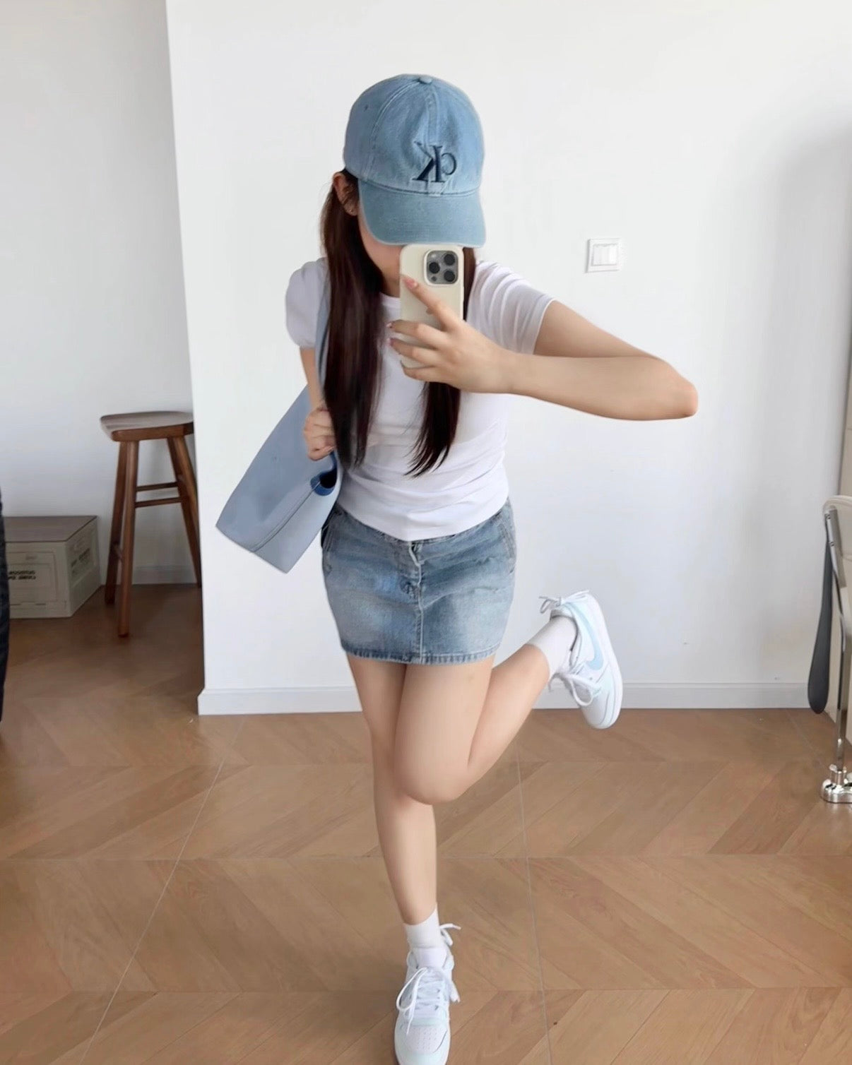 Calvin Klein Monogram Embroidery Baseball Cap 淺牛仔