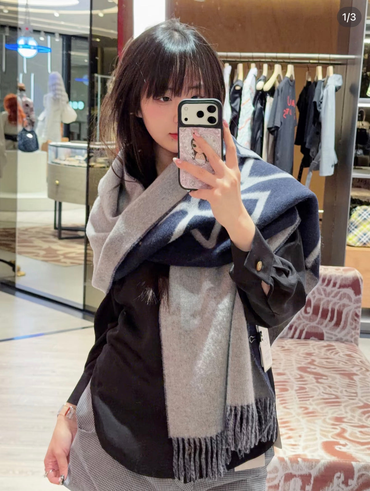 Vivienne Westwood Reversible ORB Logo Scarf 大尺寸雙面頸巾 (100% wool) [2026最新顏色上架! 多造型可當披肩超親膚]