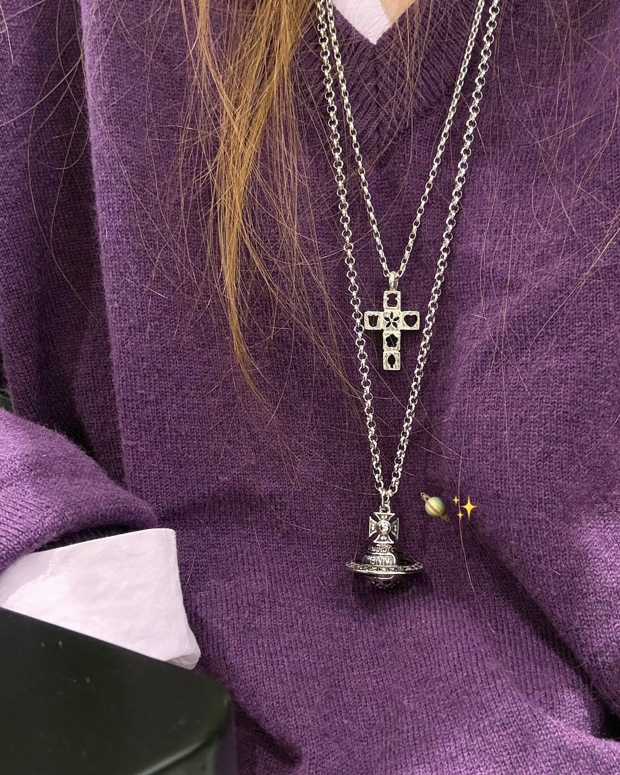 Vivienne Westwood Victorine Pendant Necklace [復古工業風做舊長鏈］