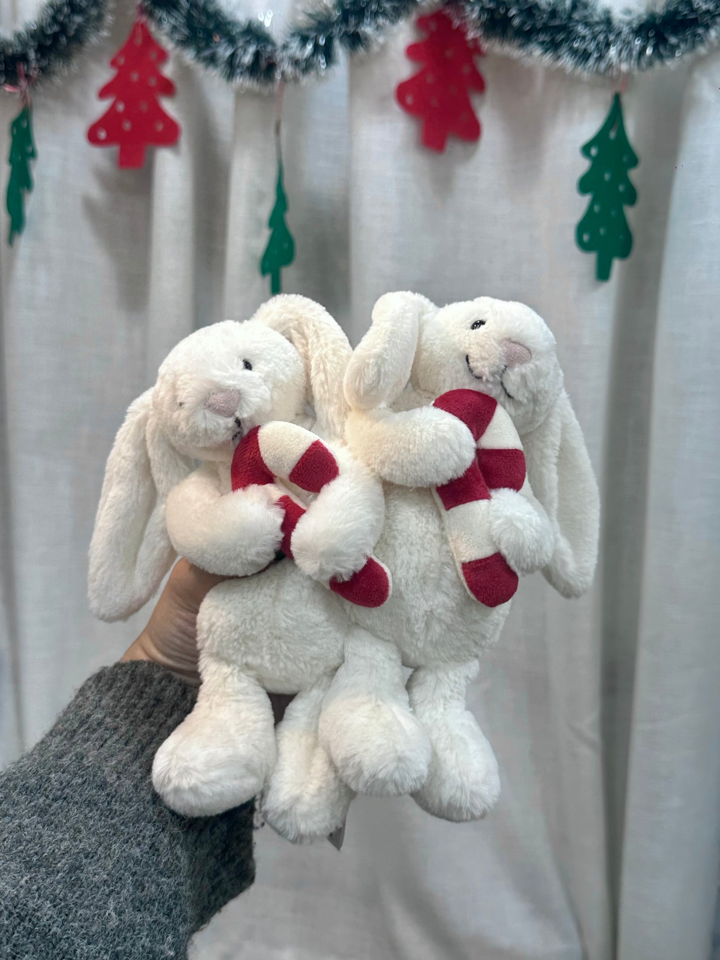 Jellycat Bashful Christmas Bunny with Candy Cane