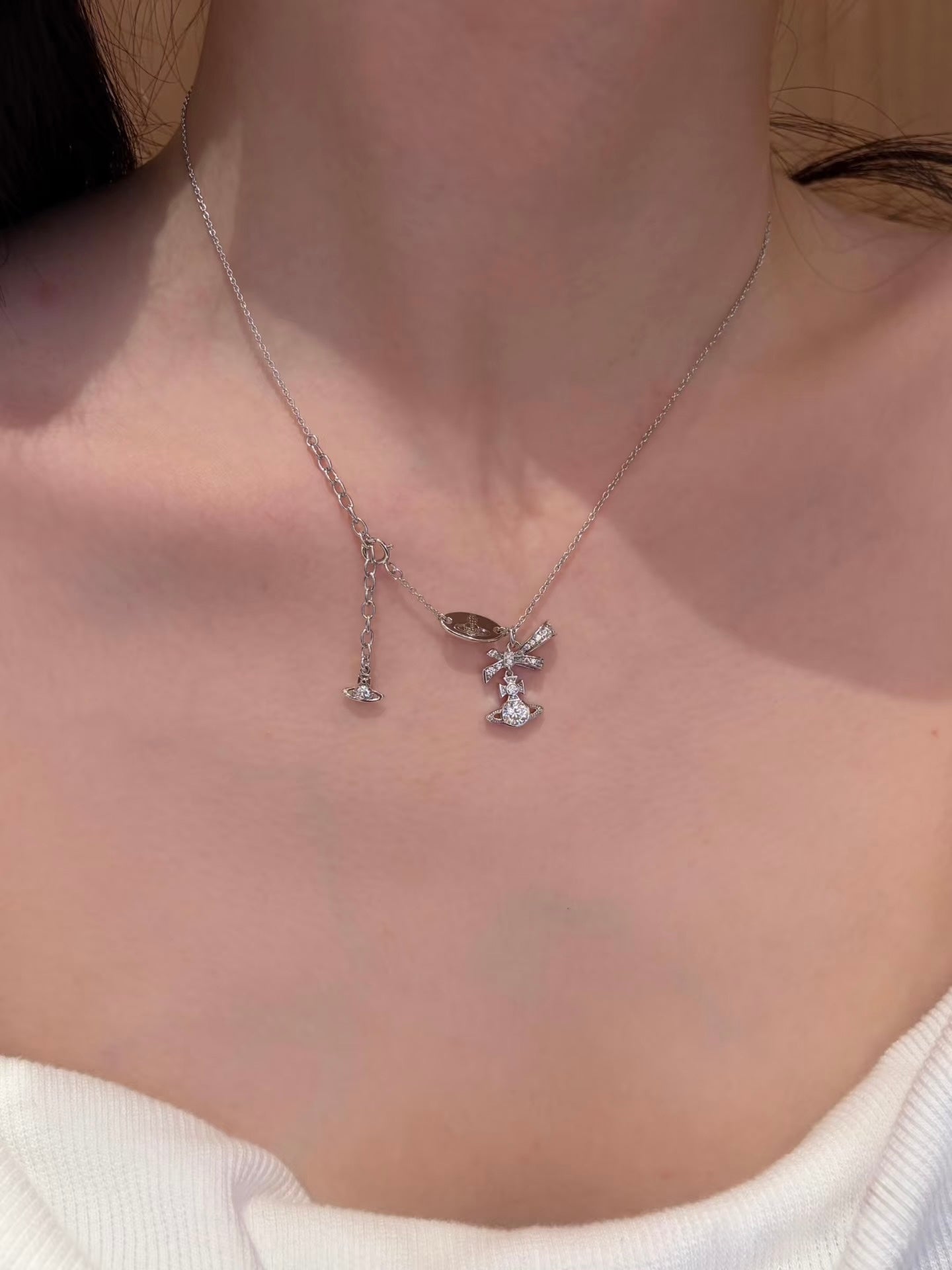 Vivienne Westwood Angelique Pendant Necklace 可愛蝴蝶結星球 925純銀 [最新上架 頸鏈手鏈耳環同步發售!]