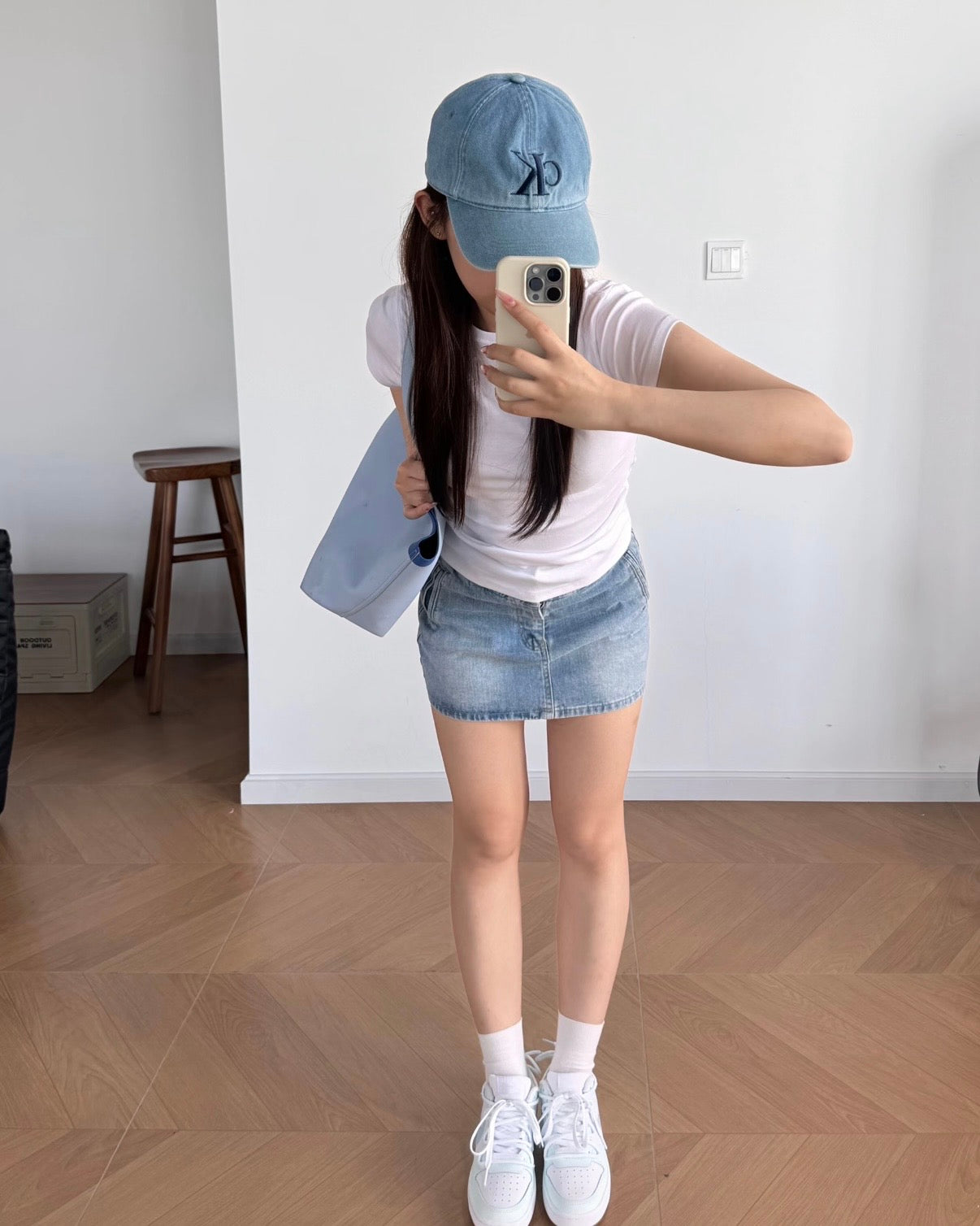 Calvin Klein Monogram Embroidery Baseball Cap 淺牛仔