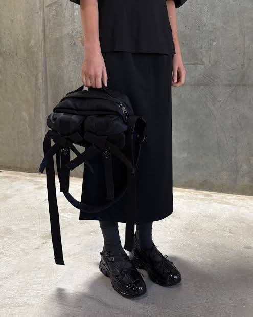 Simone Rocha Classic Bow Crossbody Bag 純黑色肩帶款 [沒有珍珠]