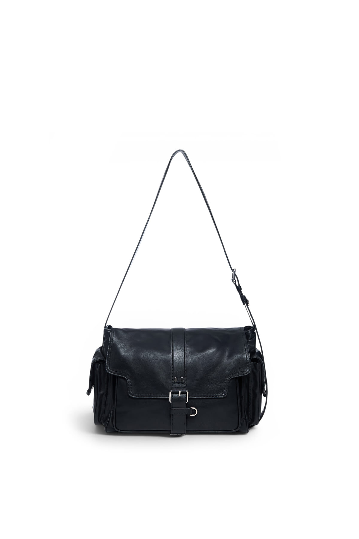 最新韓國選物🇰🇷 Matin Kim Dual Pocket Messenger Bag 復古皮革郵差袋￼［復古皮質感率性百搭！］