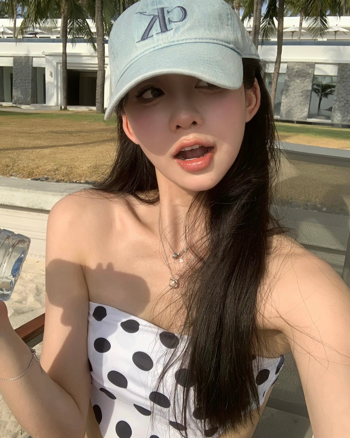 Calvin Klein Monogram Embroidery Baseball Cap 淺牛仔