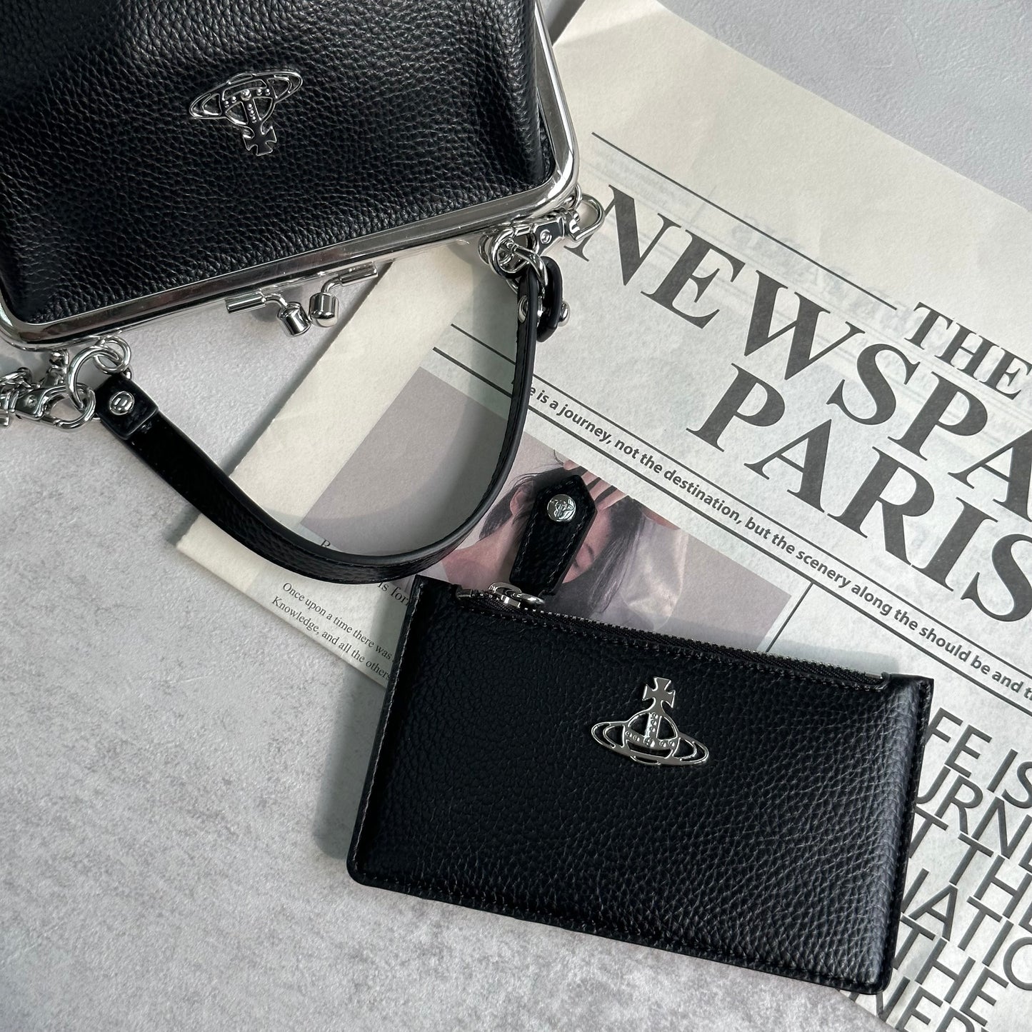 Vivienne Westwood Slim Long Cardholder 黑色荔枝皮［已停產! 最後現貨優惠!］