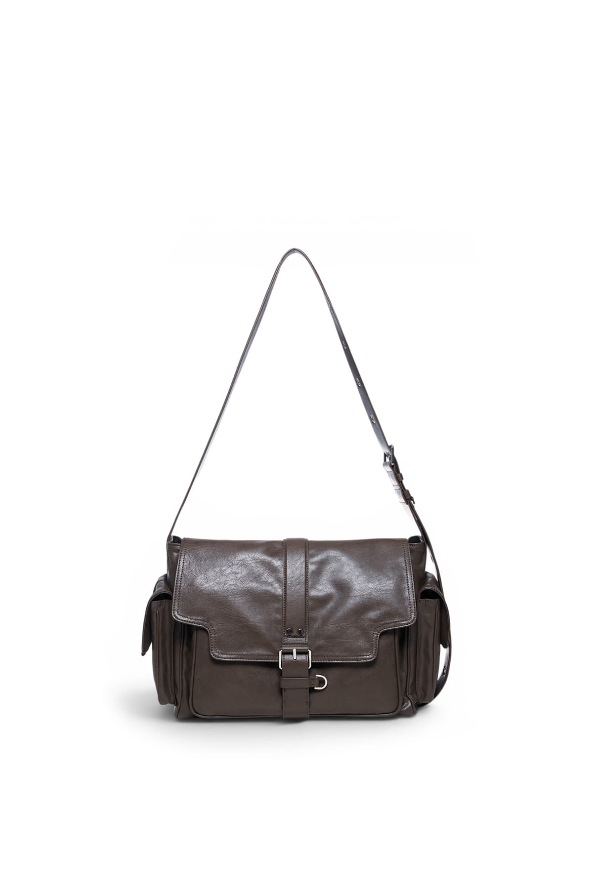最新韓國選物🇰🇷 Matin Kim Dual Pocket Messenger Bag 復古皮革郵差袋￼［復古皮質感率性百搭！］