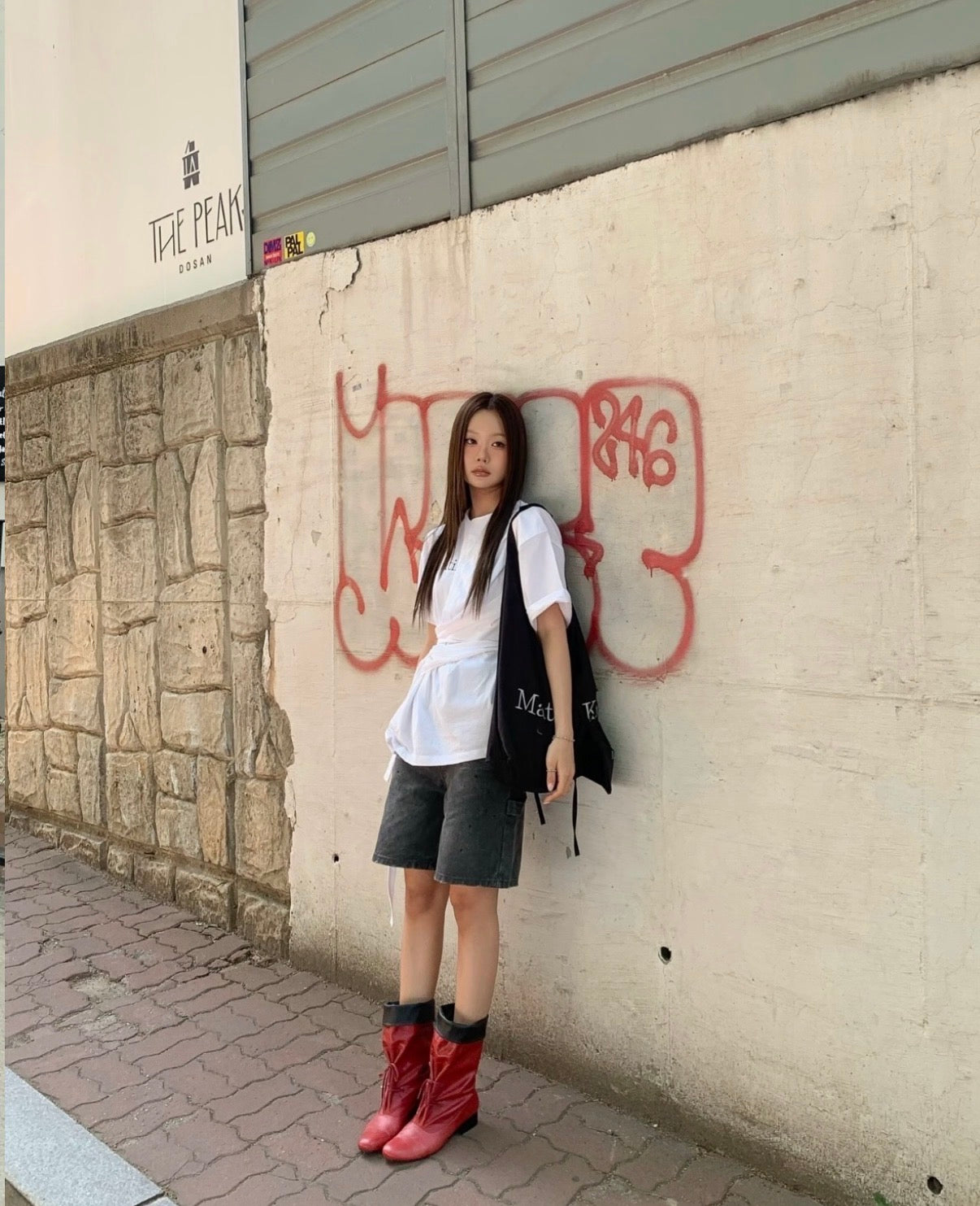 Matin Kim Logo Point Round Ecobag 韓國選物🇰🇷經典Logo蝴蝶結環保袋［輕盈隨性風 容量超大!］