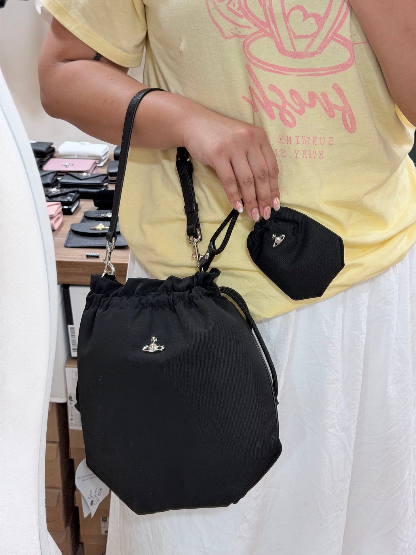 Vivienne Westwood Drawstring Shoulder Bag [$100 off for Singles' Day! HOT ITEM! Extra Large Capacity Durable Bag]