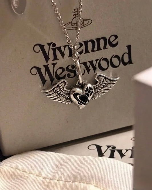 Vivienne Westwood Herbert Pendant Necklace 復古造舊天使翼 925純銀 [最新上架 頸鏈耳環同步發售!]