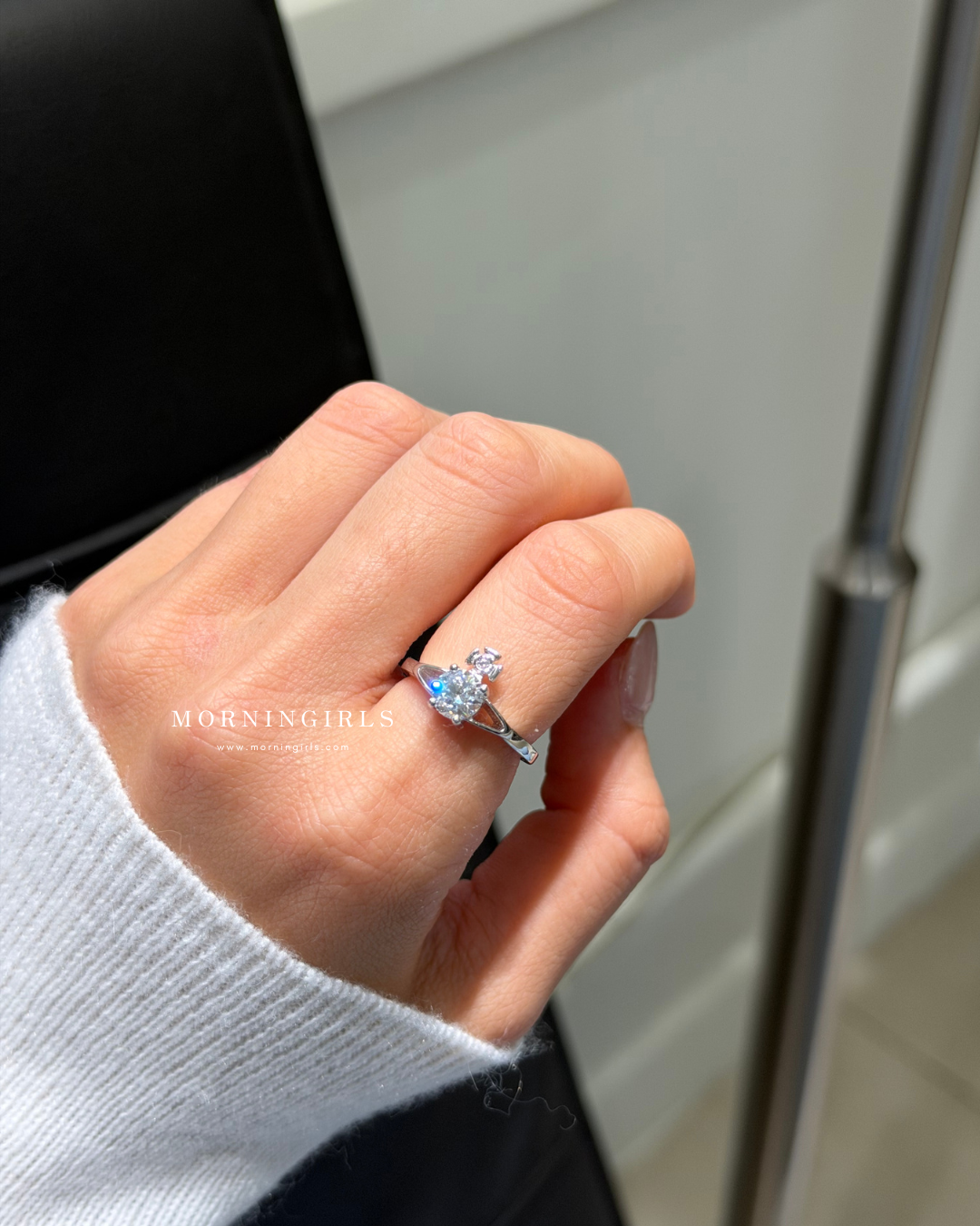 Vivienne Westwood Reina Ring - Understated and Exquisite Small Diamond Collection [925 Sterling Silver, generally waterproof!]